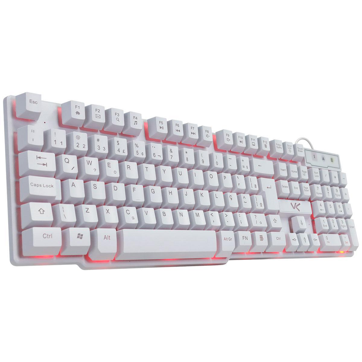 Miniatura Teclado Gamer Vx Gaming Hydra Branco Abnt2 Multimidia Com L