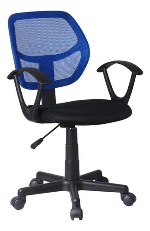 Miniatura Cadeira De Escritorio Azul E Preto Mesh 90X51X50 Cm