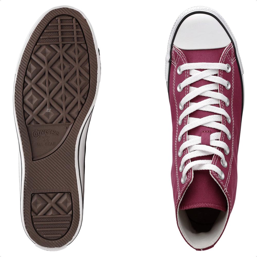 Tênis Converse Chuck Taylor All Star Cano Alto Feminino Bordô / Branco - 34