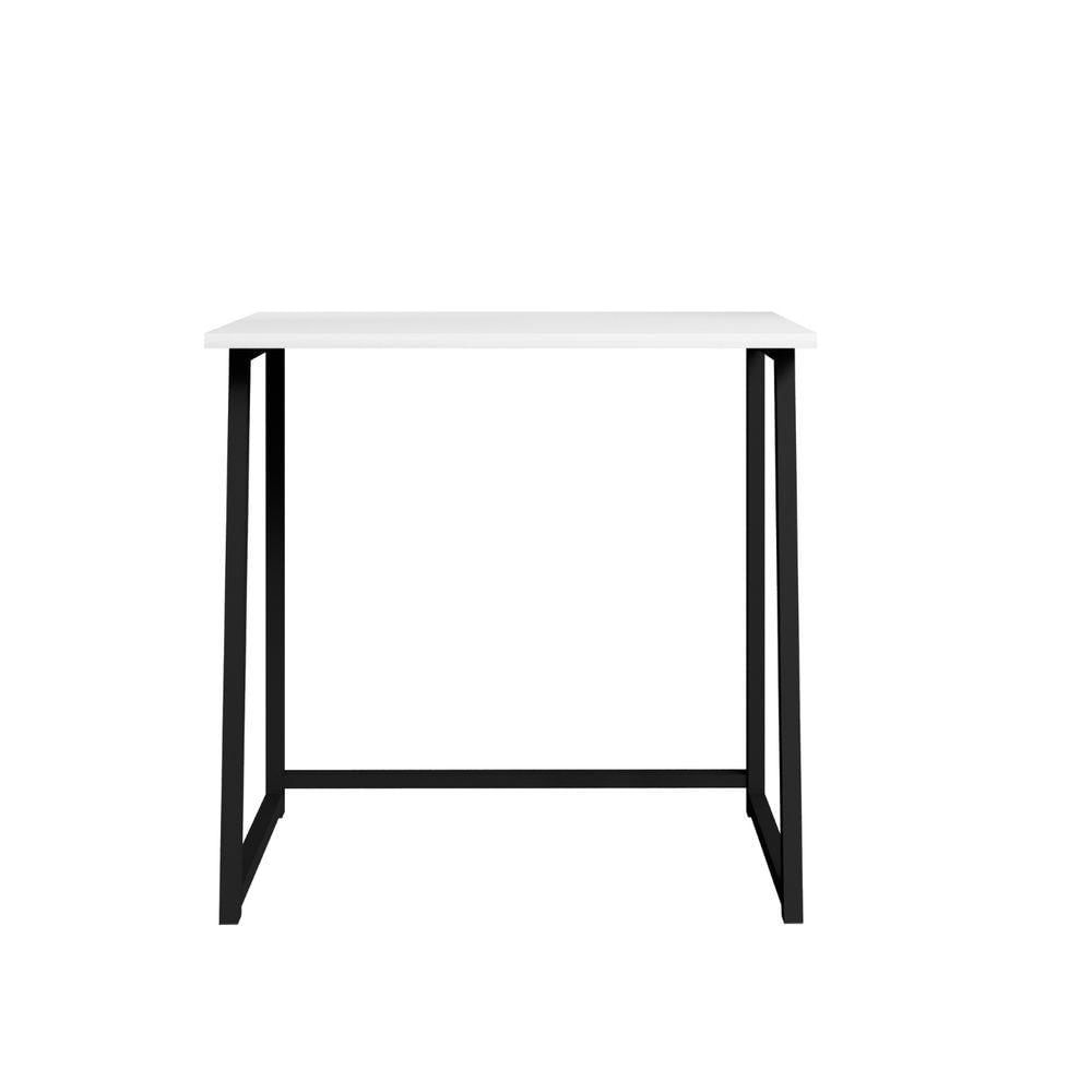 Miniatura Mesa De Estudo Portátil Quarto Sala Dobrável Em Aço Fit Preto-branco