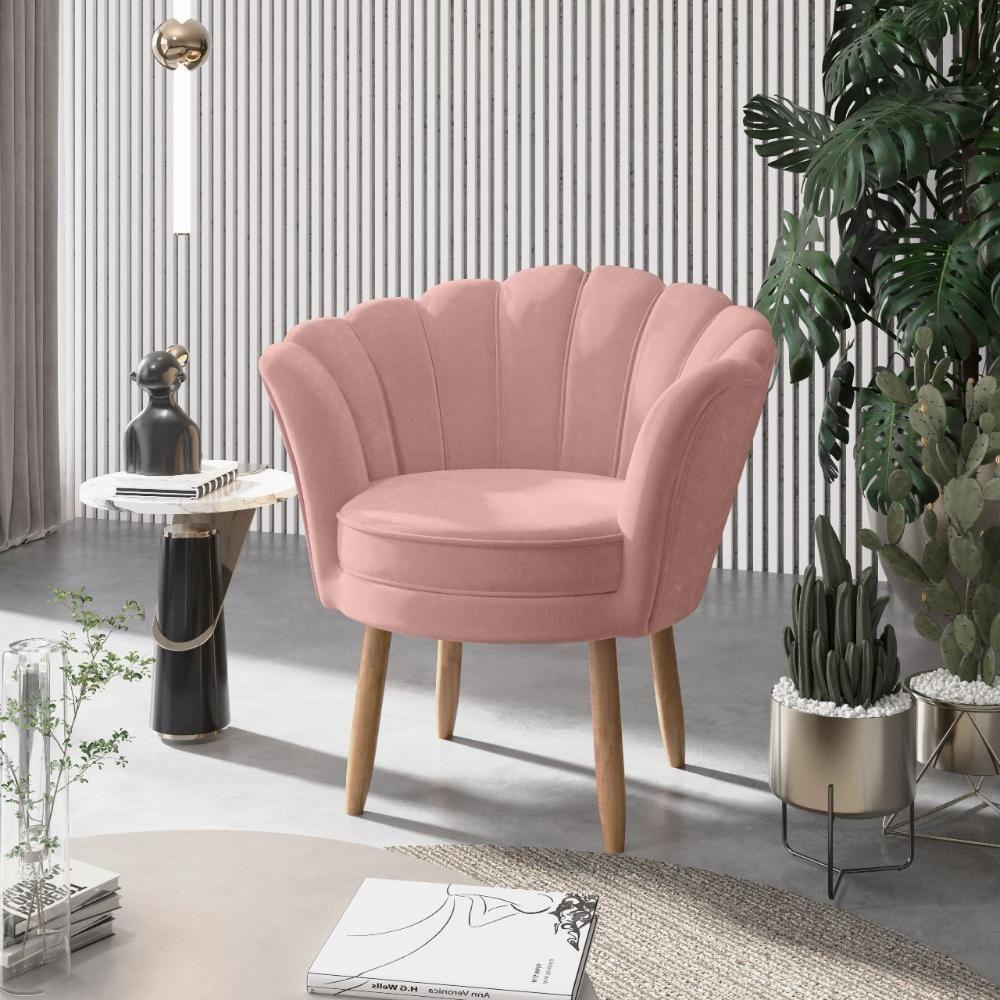 Miniatura Cadeira Estofada Quarto Recepção Sala Salao Balaqui Decor Cor: Rosa