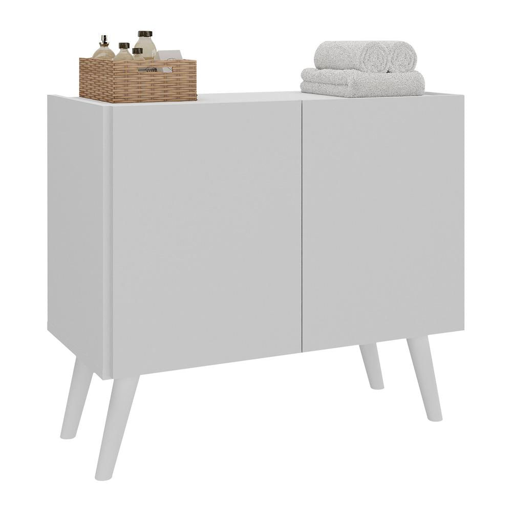 Miniatura Gabinete Armário de Banheiro 62,5cm Retrô 2 Portas Multimóveis MP5045 Branco