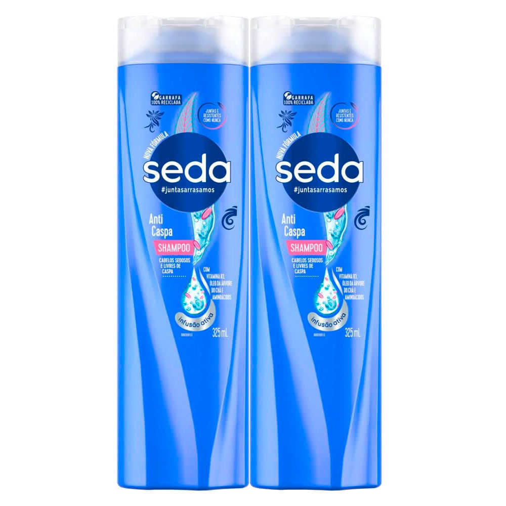 Kit 2 Shampoo Seda Anticaspa Hidratação Diária 325ml