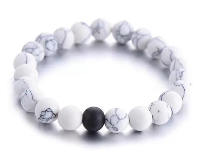 Miniatura Pulseira Branca Preta Par Namorado Amigo Unissex P6109