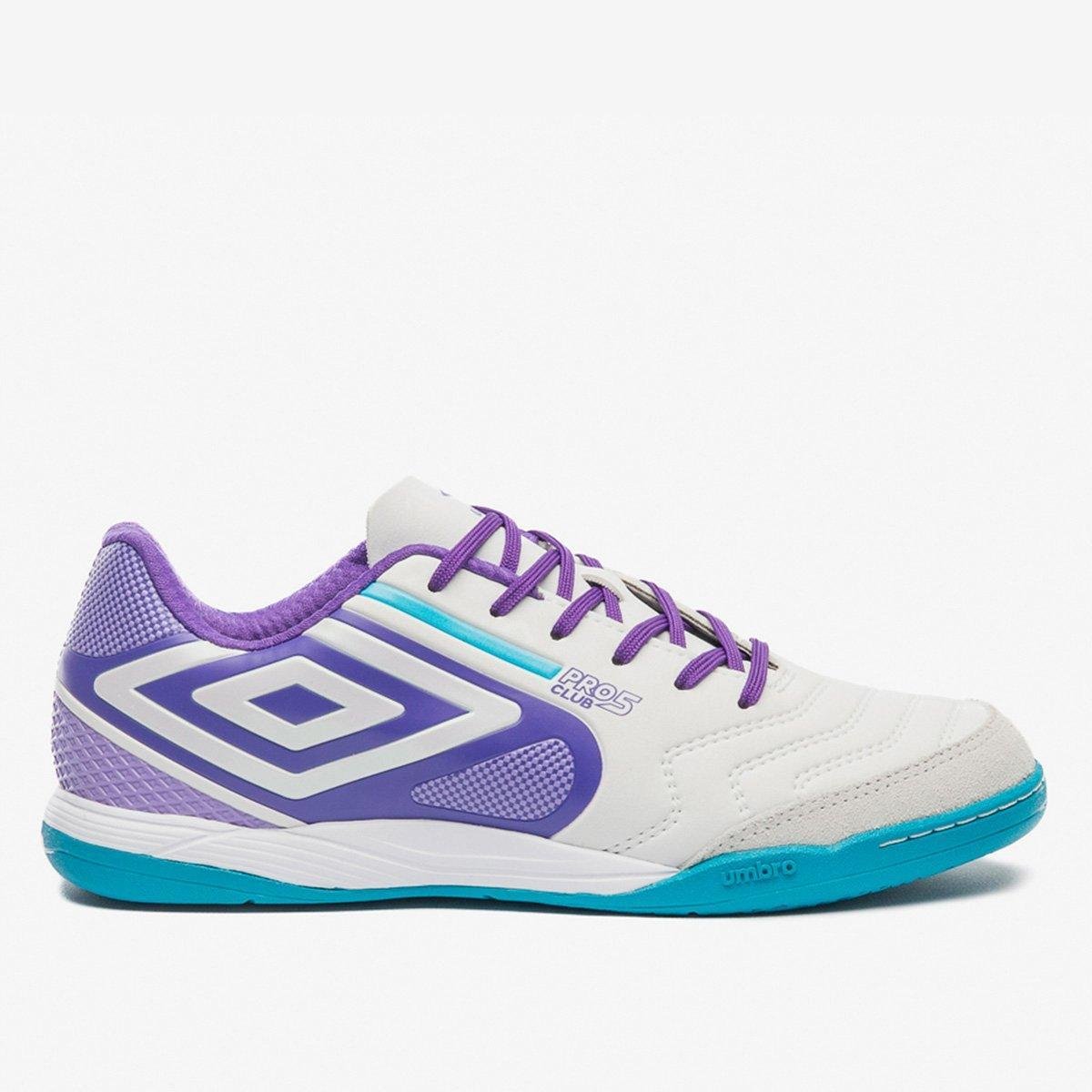 Miniatura Chuteira Futsal Umbro Pró 5 Bump Club Unissex Branco+Azul - 37