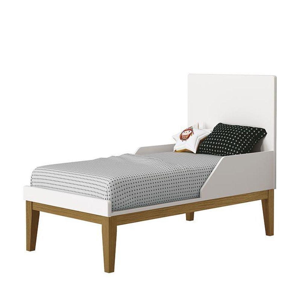 Miniatura Berço Mini Cama Classic Branco Fosco Com Pés Amadeirado - Reller Móveis Branco Fosco