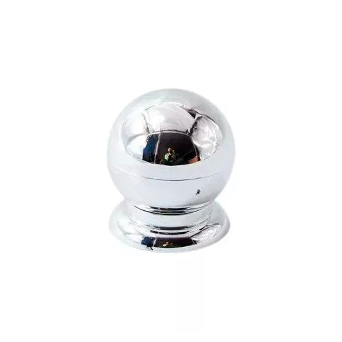 Miniatura Puxador Bola Grande Cromado para Armário | 10 Pçs