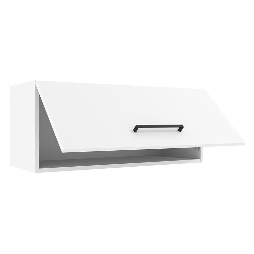 Armário Aéreo 80Cm 1 Porta Basculante Branco Branco