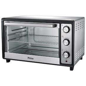 Miniatura Forno Elétrico Philco PFE60I de 60 Litros com Timer de 120 Minutos – Prata 110V