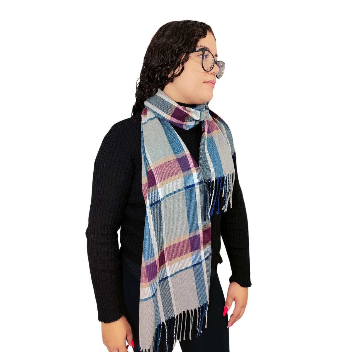 Cachecol Lenço Feminino Inverno Redstar Winter Em Xadrez