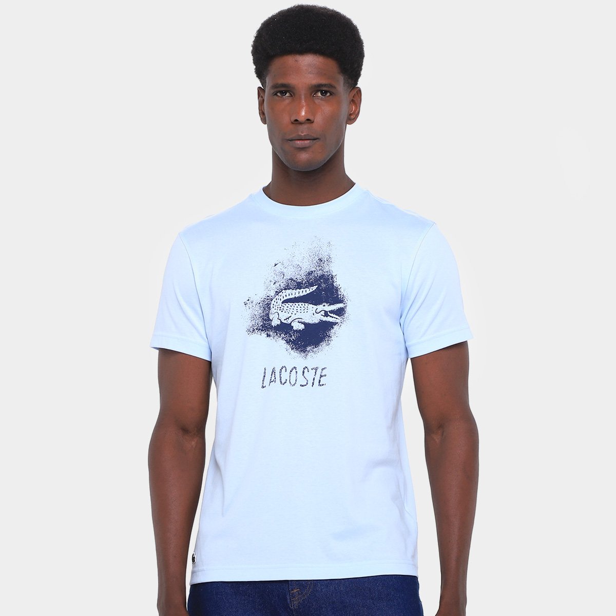 Miniatura Camiseta Lacoste Ultradry Sport Masculina Azul Claro - EEGG