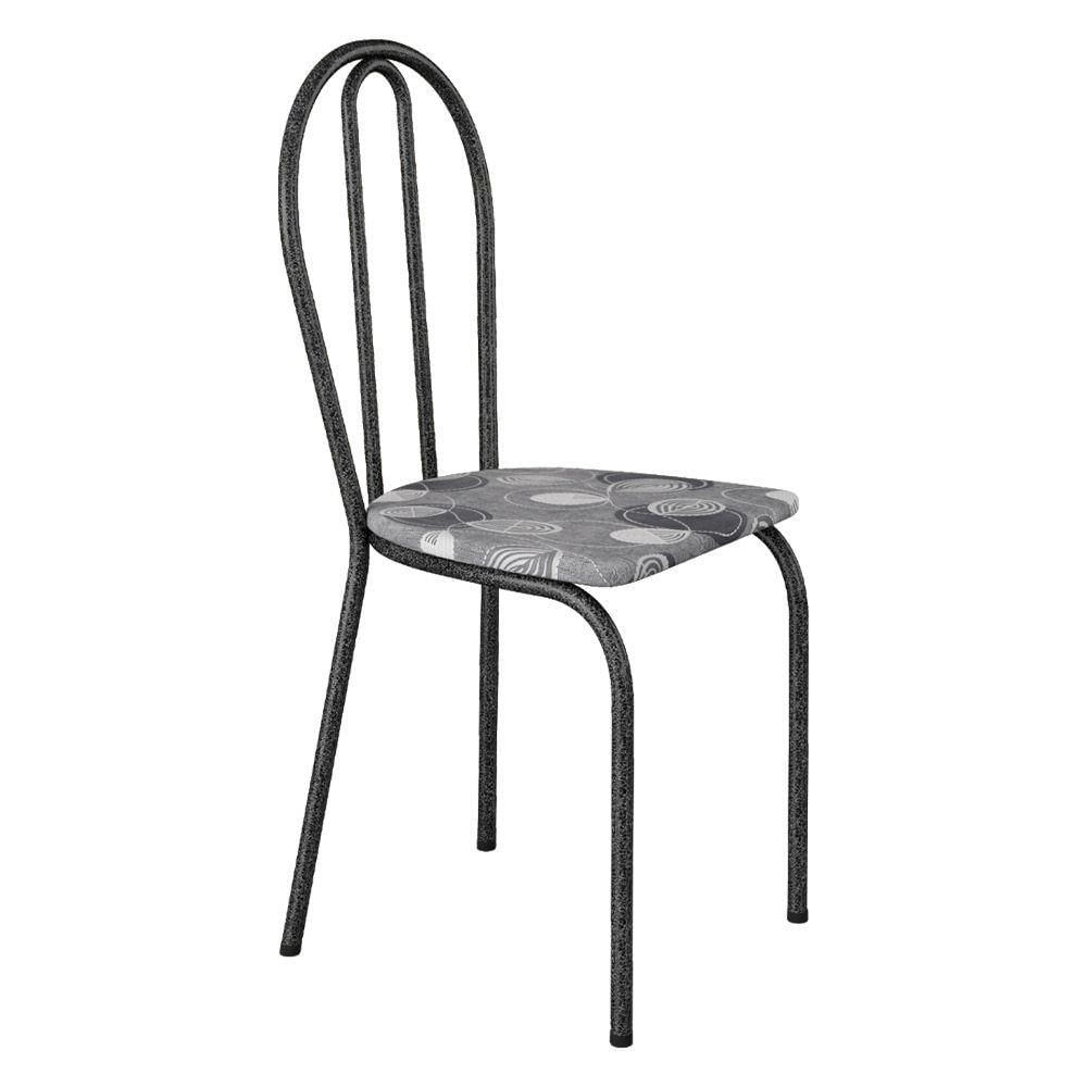 Miniatura Kit 2 Cadeiras De Cozinha Texas Estampado Pará Pés De Ferro Cromo Preto - Pallazio