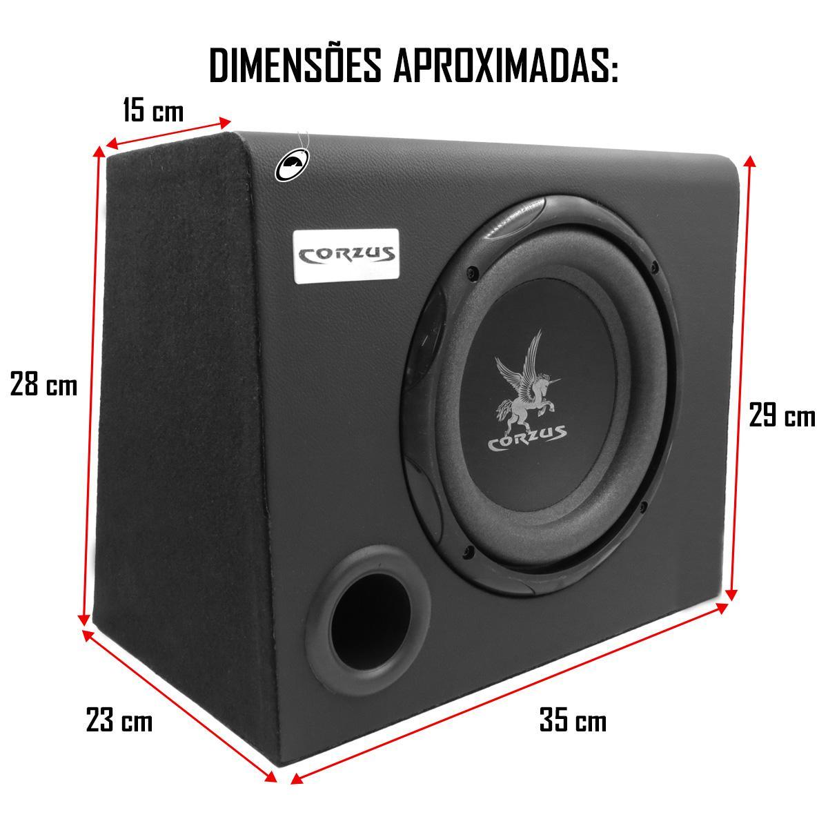Miniatura Caixa Amplificada Automotiva Universal Cxs 200 Sub 8''
