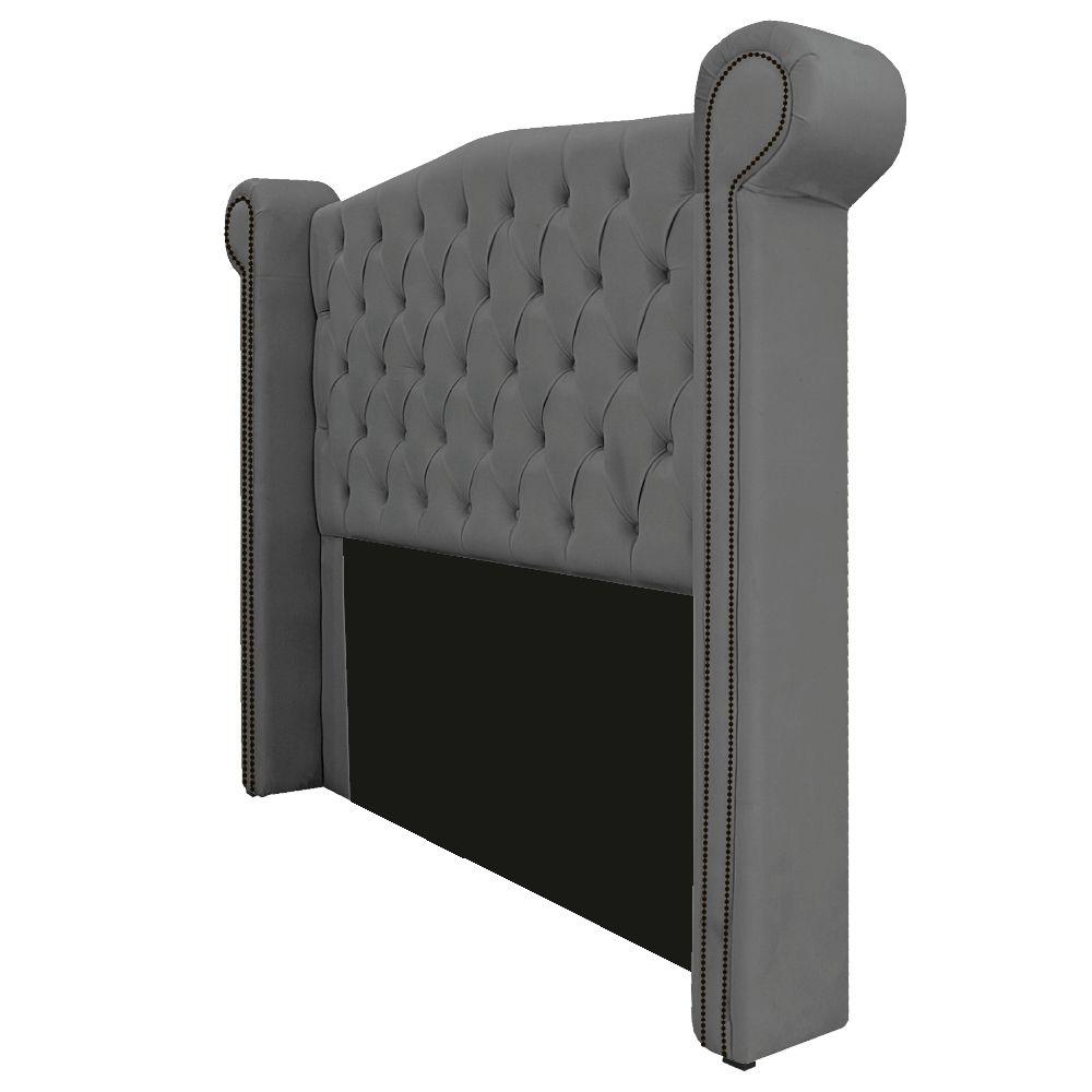 Miniatura Cabeceira Veneza 195 Cm King Size Suede Cinza