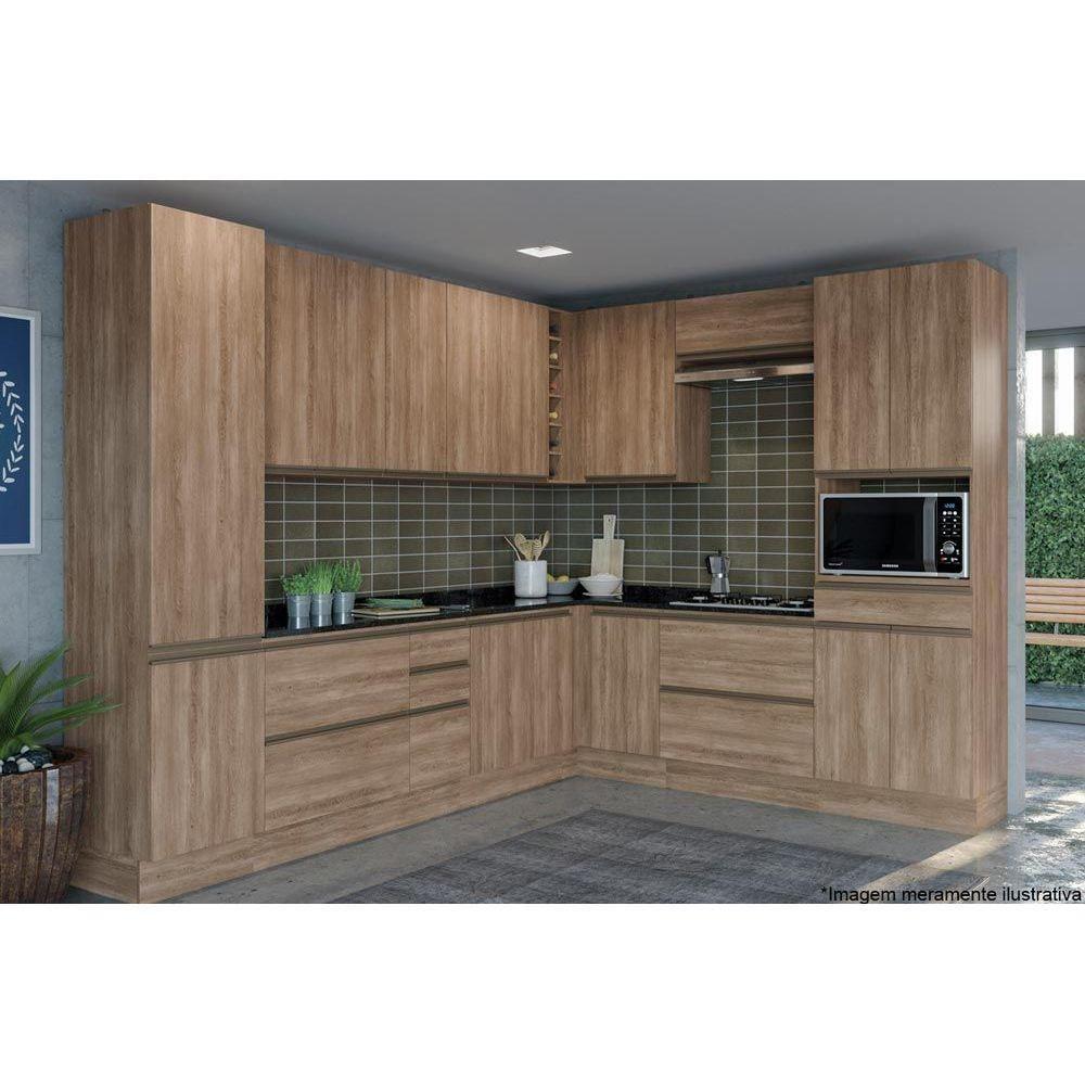 Miniatura Gabinete De Cozinha Modulado Balcão Maxxi G755 2 Gavetas C-tampo 80cm Branco-nogal - Kappesberg