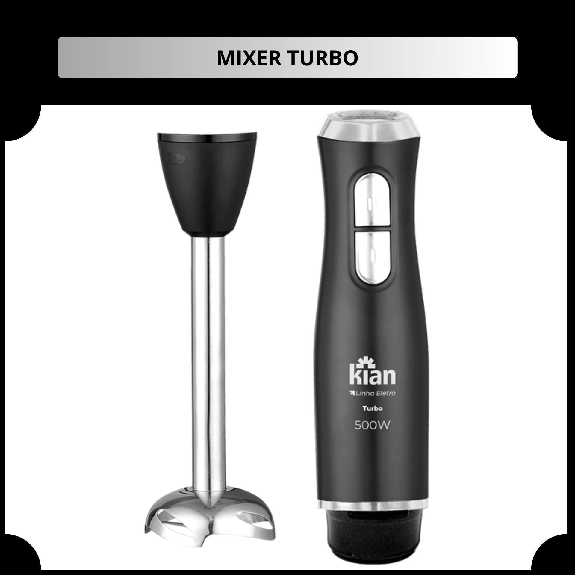 Mixer 2X1 Turbo 110V 127V 500W Preto Processador Alimentos