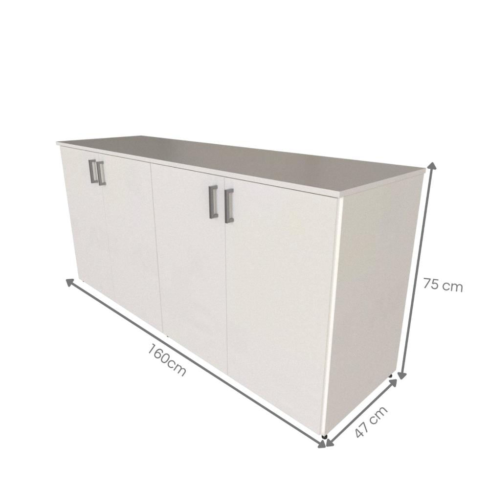 Armário Duplo Baixo para Quarto Moderno Branco