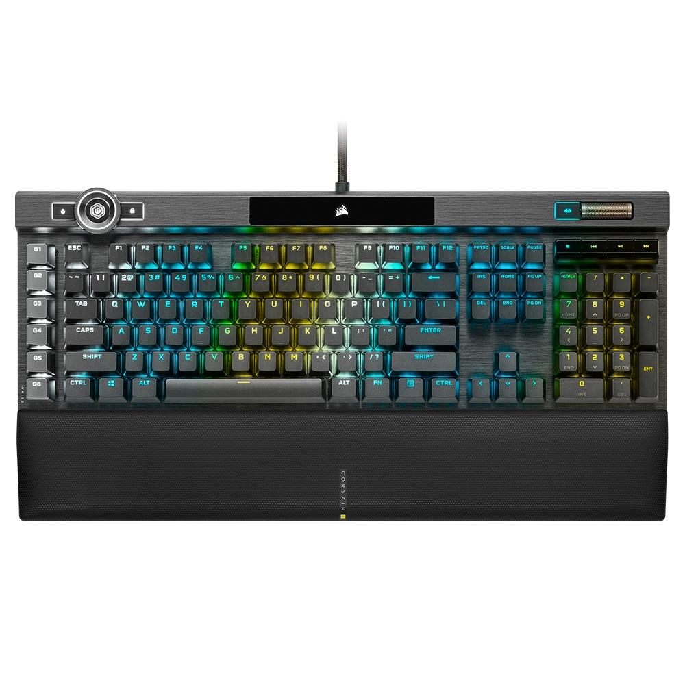 Miniatura Teclado Óptico-Mecânico Gamer Corsair K100 RGB, Switch OPX,  US - CH-912A01A-NA