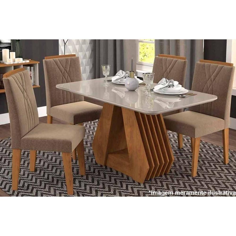 Miniatura Kit 2 Cadeiras Sala Jantar Nicole 2 Un Nature-suede Joli - Cimol