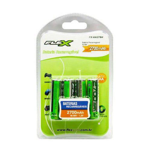 Miniatura Pilha Recarregável Flex Gold Aa Fx-Aa27B4 1.2V 2700Mah Ni-Mh