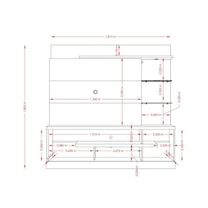 Estante Home 1,81 Madetec Alan para TV de até 55” Natural/Off White