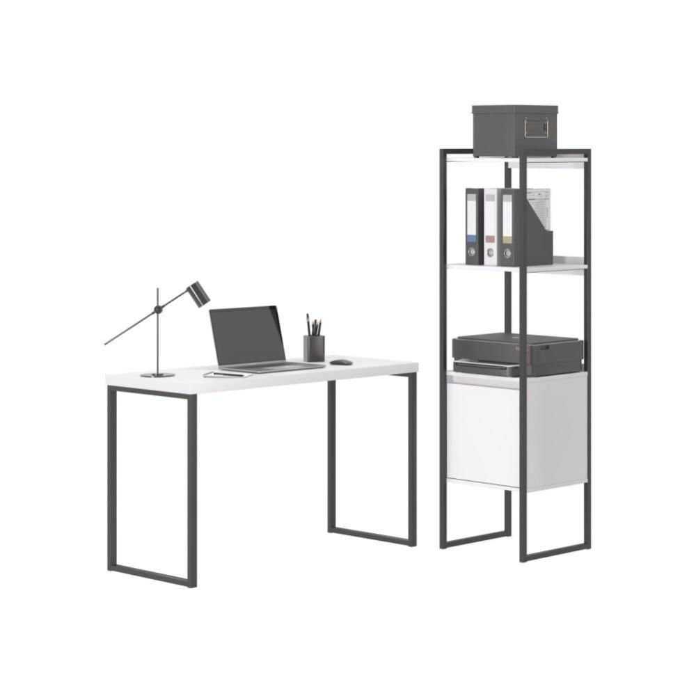 Miniatura Conjunto Armario E Mesa De Computador Noc Branco