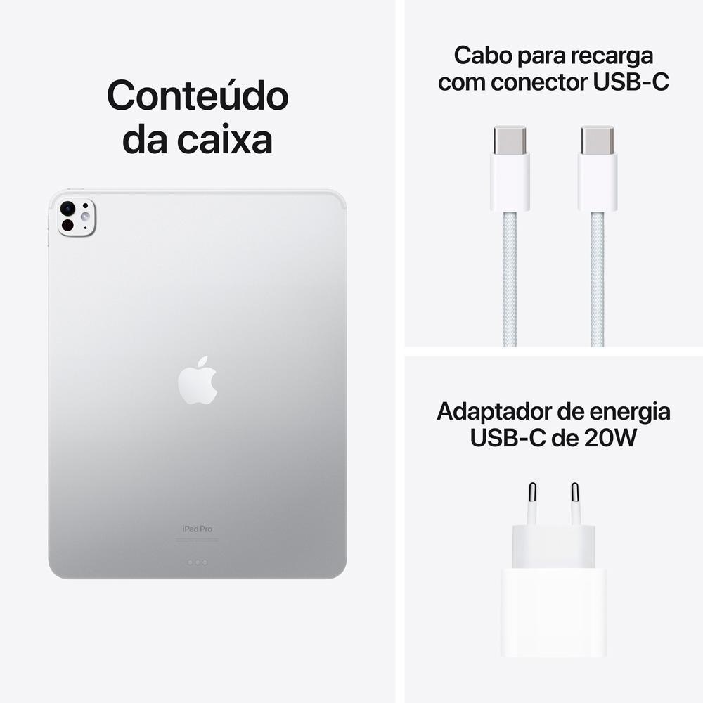 Miniatura iPad Pro Apple, Tela 13", 512GB, Chip M4, Wi-Fi, Câmera Traseira 12MP, iPadOS 17, Prateado - MVX53BZ/A