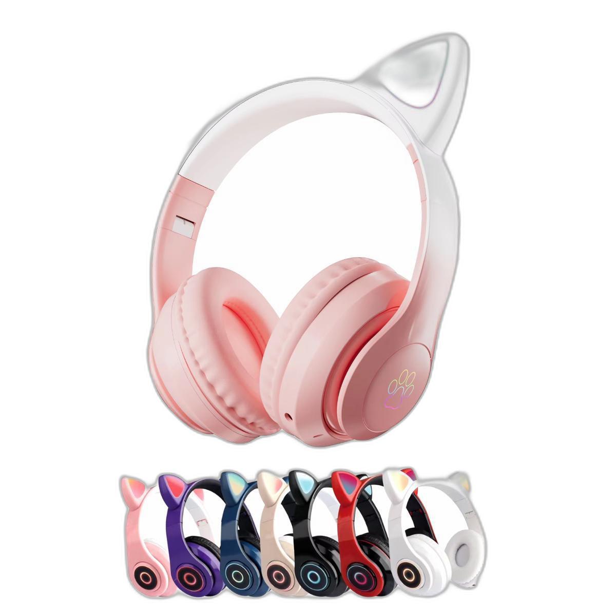 Miniatura Fone De Ouvido Orelha De Gatinho Led Bluetooth Infantil