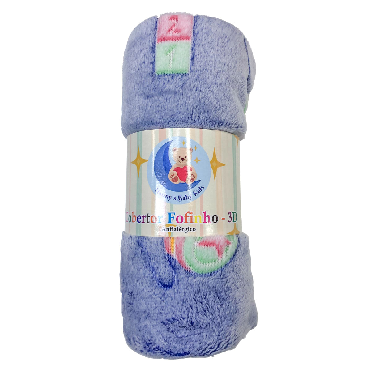Miniatura Manta Cobertor Para Bebê Tecido Antialérgico - Hannys Baby Azul