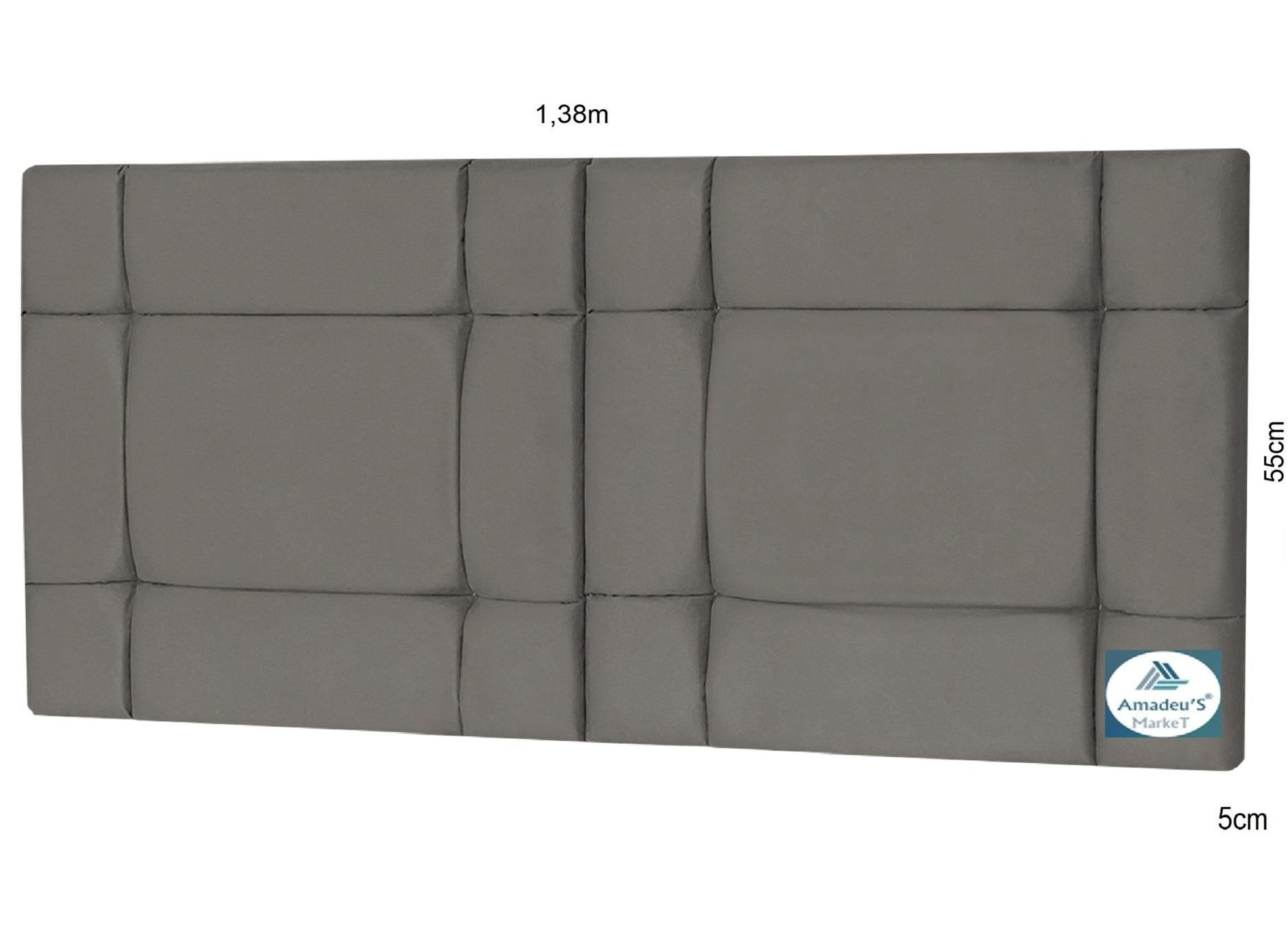 Miniatura Cabeceira Cama Casal Box 140Cm Estofada Ellegancy - Cinza