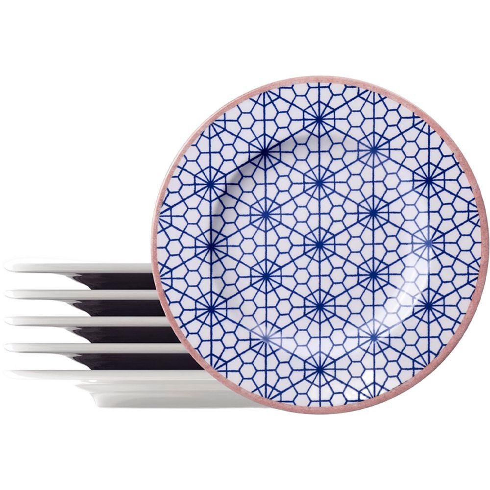 Miniatura Jogo Pratos Sobremesa Lanche 2 Pessoas 2pçs Abstratta 21cm