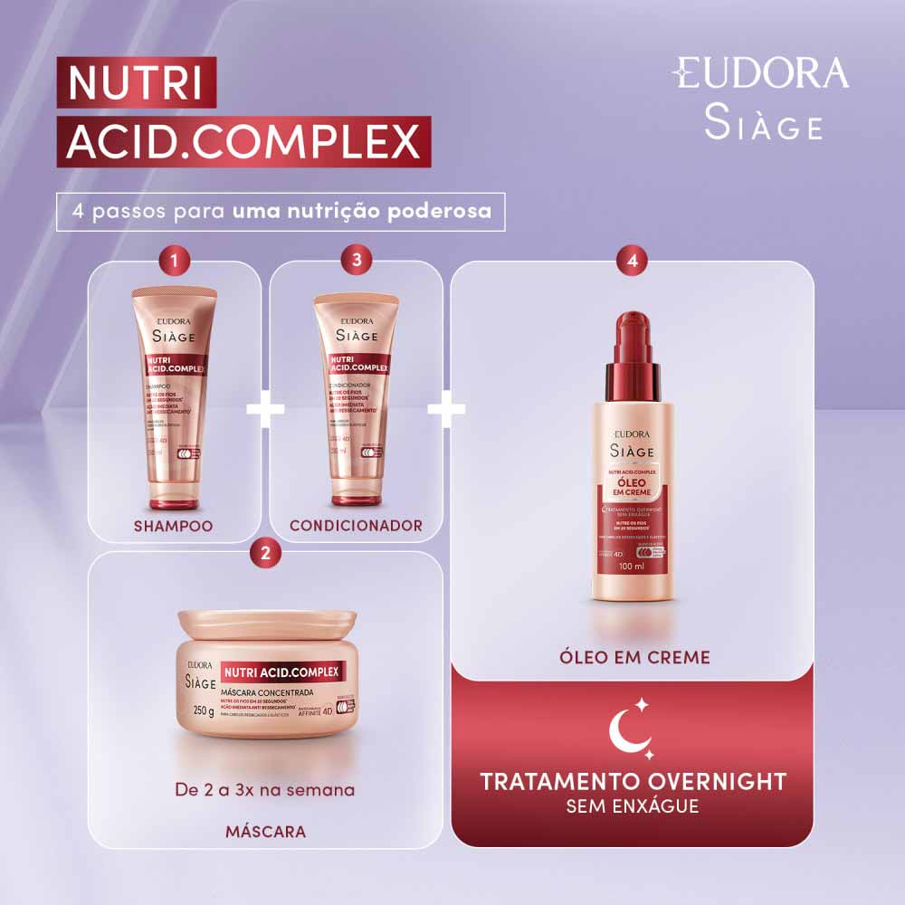 Miniatura Óleo em Creme Eudora Siàge Nutri Acid.Complex 100ml