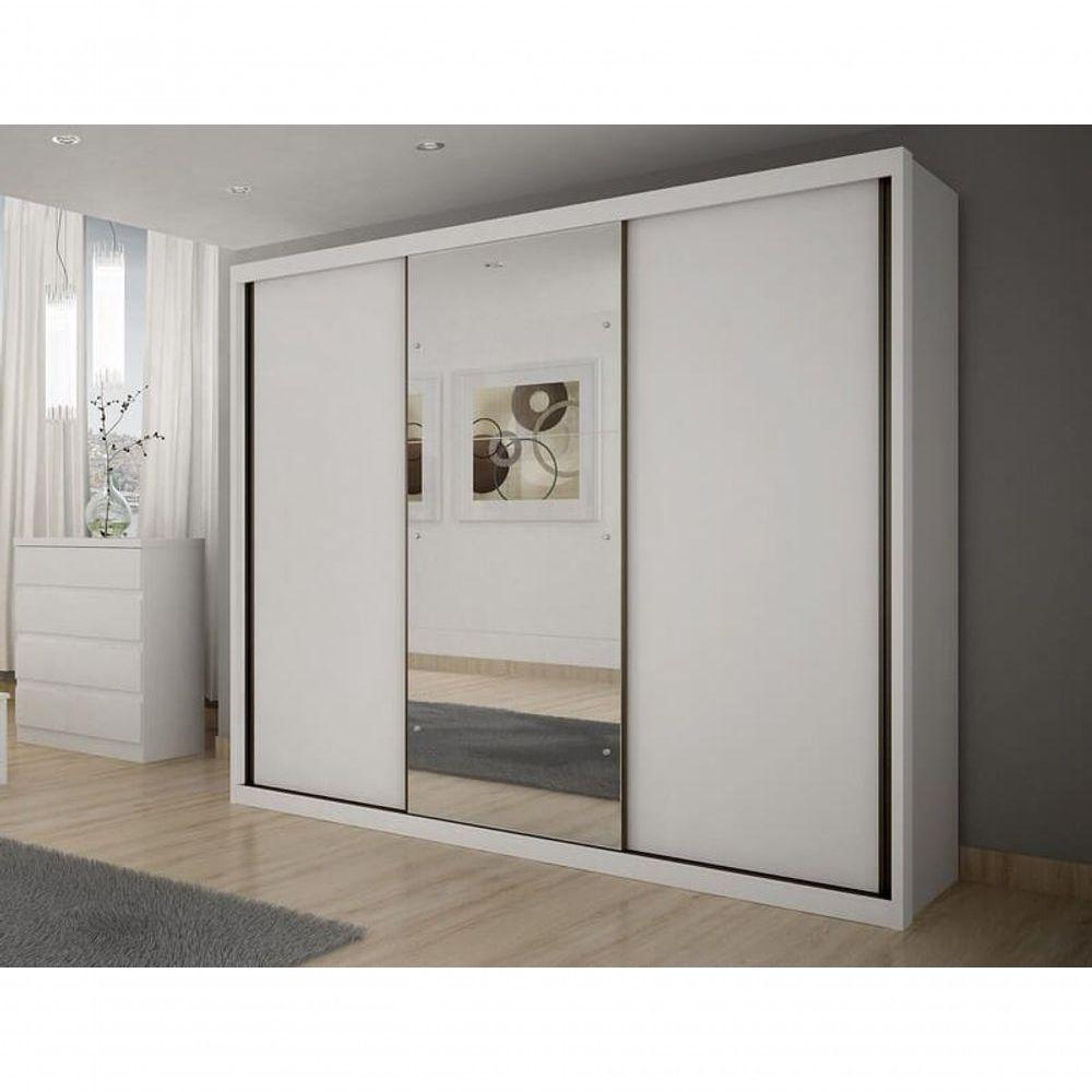 Miniatura Guarda Roupa Casal Com Espelho 3 Portas 6 Gavetas Palazzo-branco Móveis Novo Horizonte
