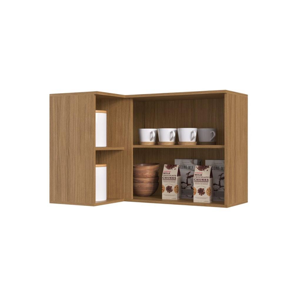 Miniatura Armário Aéreo Canto Reto 1 Porta com Nicho Gaia Decibal Móveis Naturalle