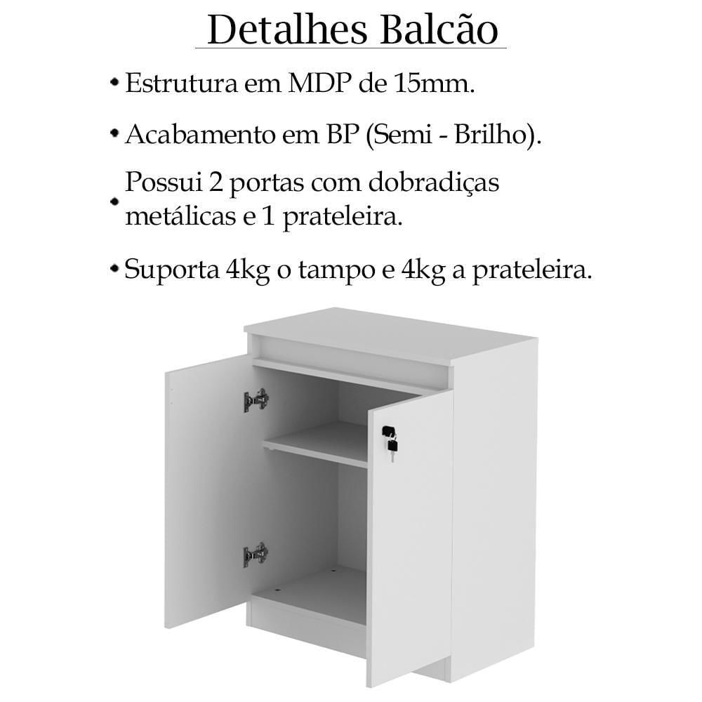 Miniatura Escrivaninha Armario E Balcao Para Escritorio Mex73x51x49 Branco Tecno Mobili Branco