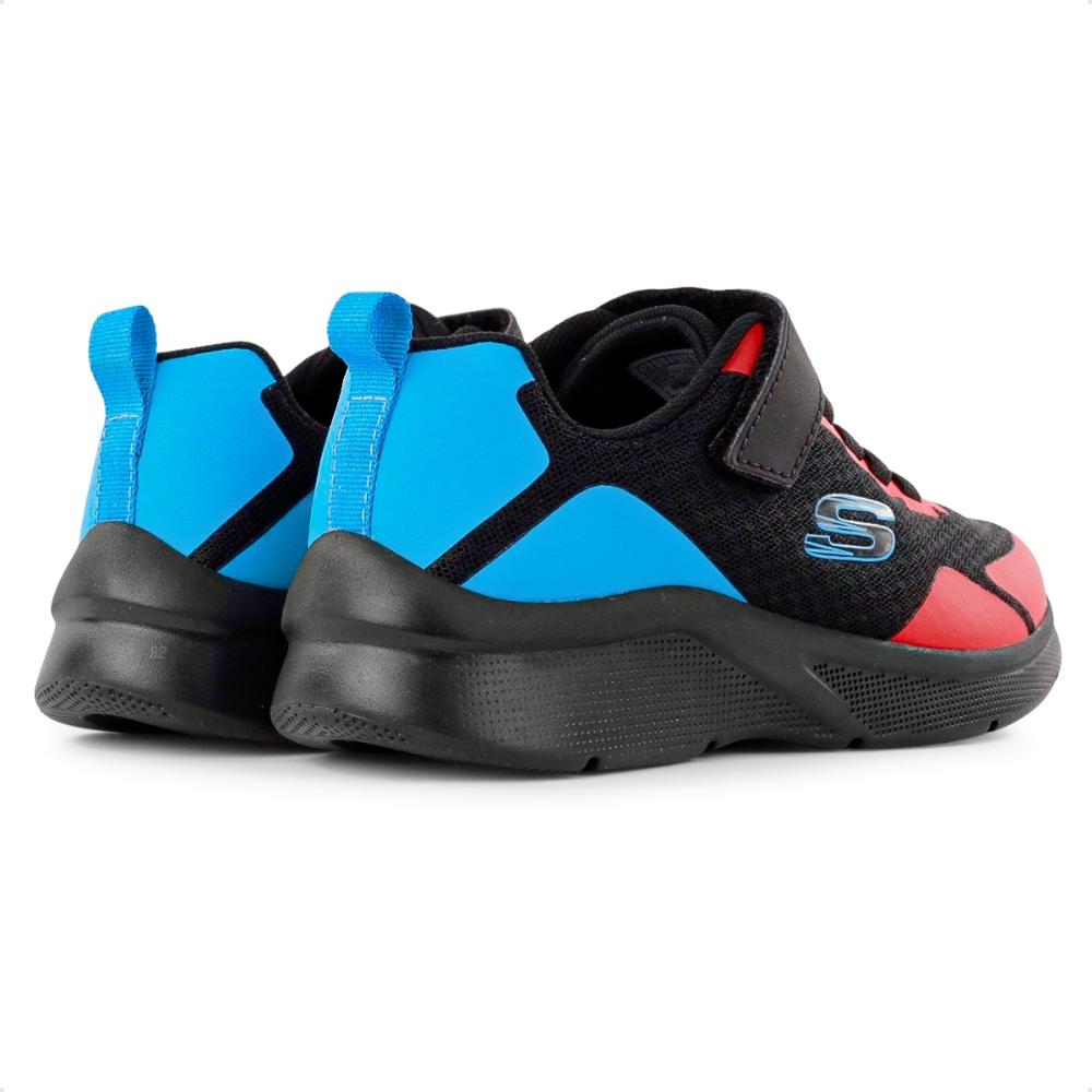 Miniatura Tênis Skechers Microspec Infantil Preto / Vermelho - 28