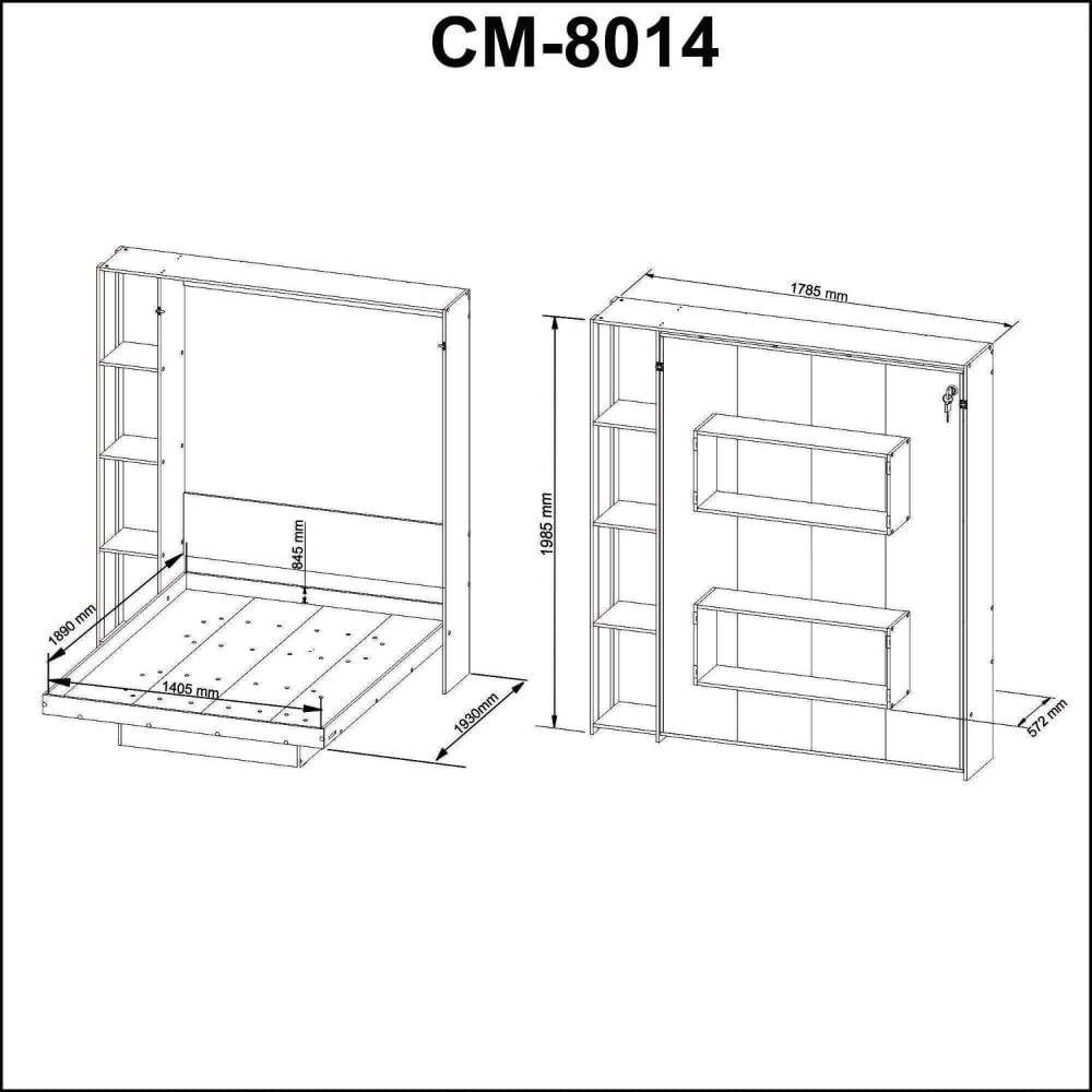 Cama Articulada de Casal 4 Prateleiras 2 Nichos 178,5x193cm CM8014 Tecnomobili Branco