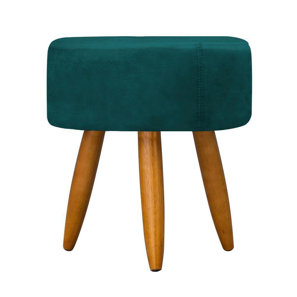 Miniatura Puff Redondo Decorativo Pés Palitos Quarto - Azul Royal