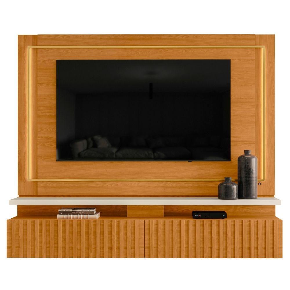 Miniatura Painel Suspenso Tv 75 Polegadas Gaia Cinamomo Off White Madetec