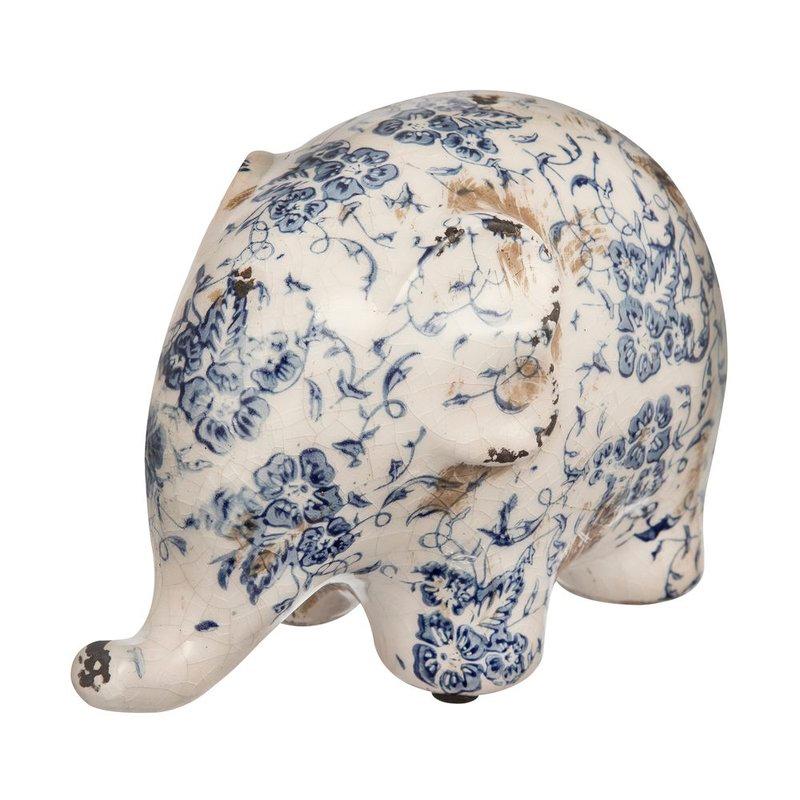 Miniatura Adorno Elefante Home Style Luso 14 cm AZUL