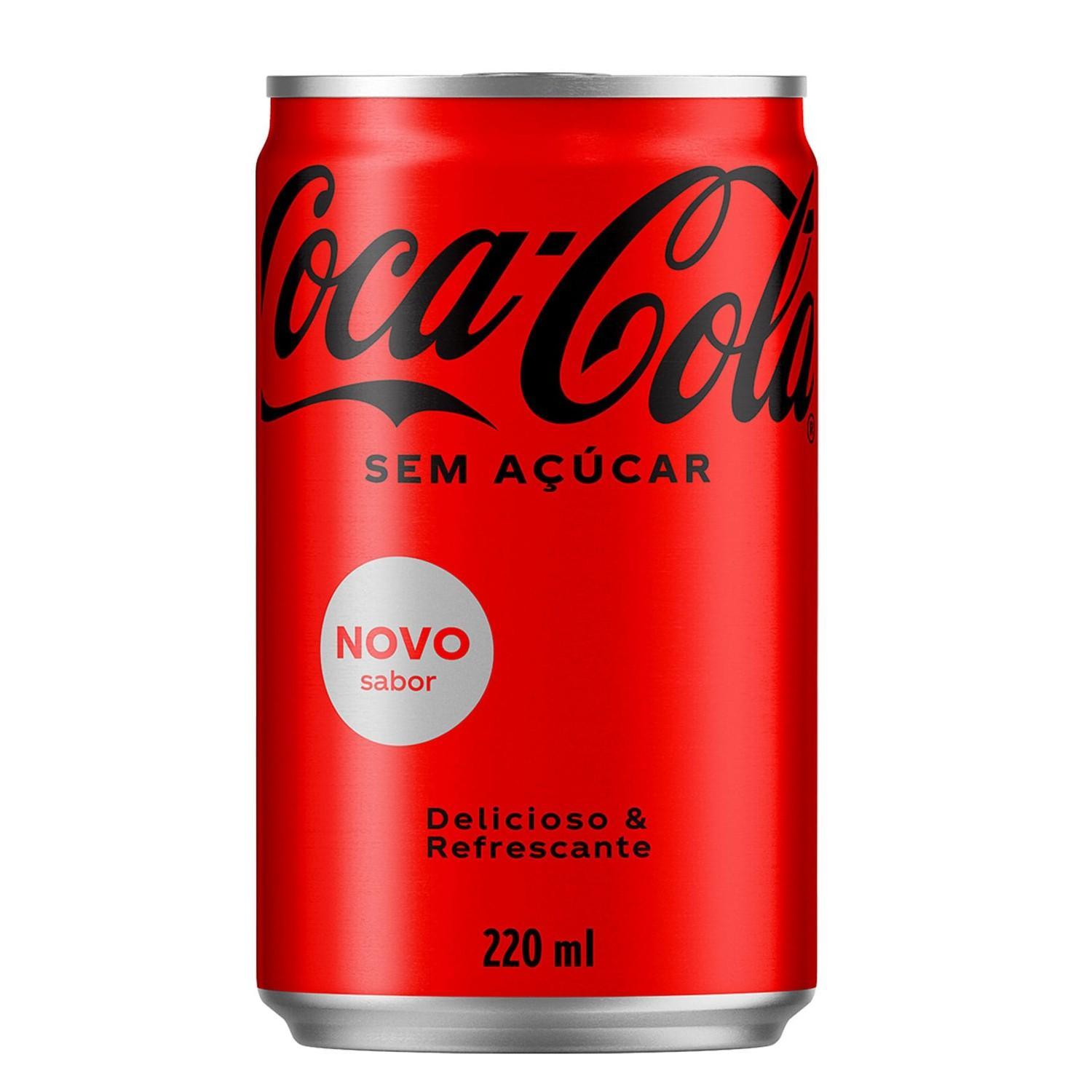 Miniatura Refrigerante Coca Cola Sem Açucar Lata 220Ml ( 6 Latas )