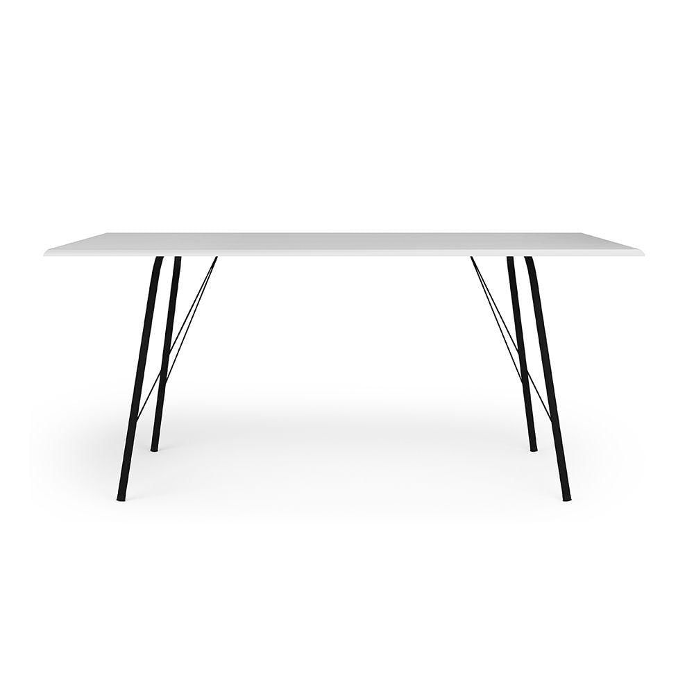 Miniatura Mesa Sala De Jantar Paraty Preto 150x90cm Tampo Branco