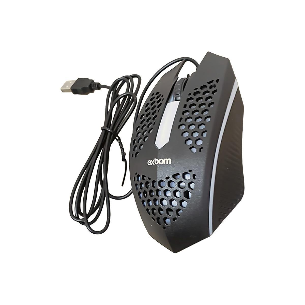 Miniatura Mouse Jogo Ms-C33 Pc Ps4 Xbox Usb Ms-C33 Com Led 7 Preto