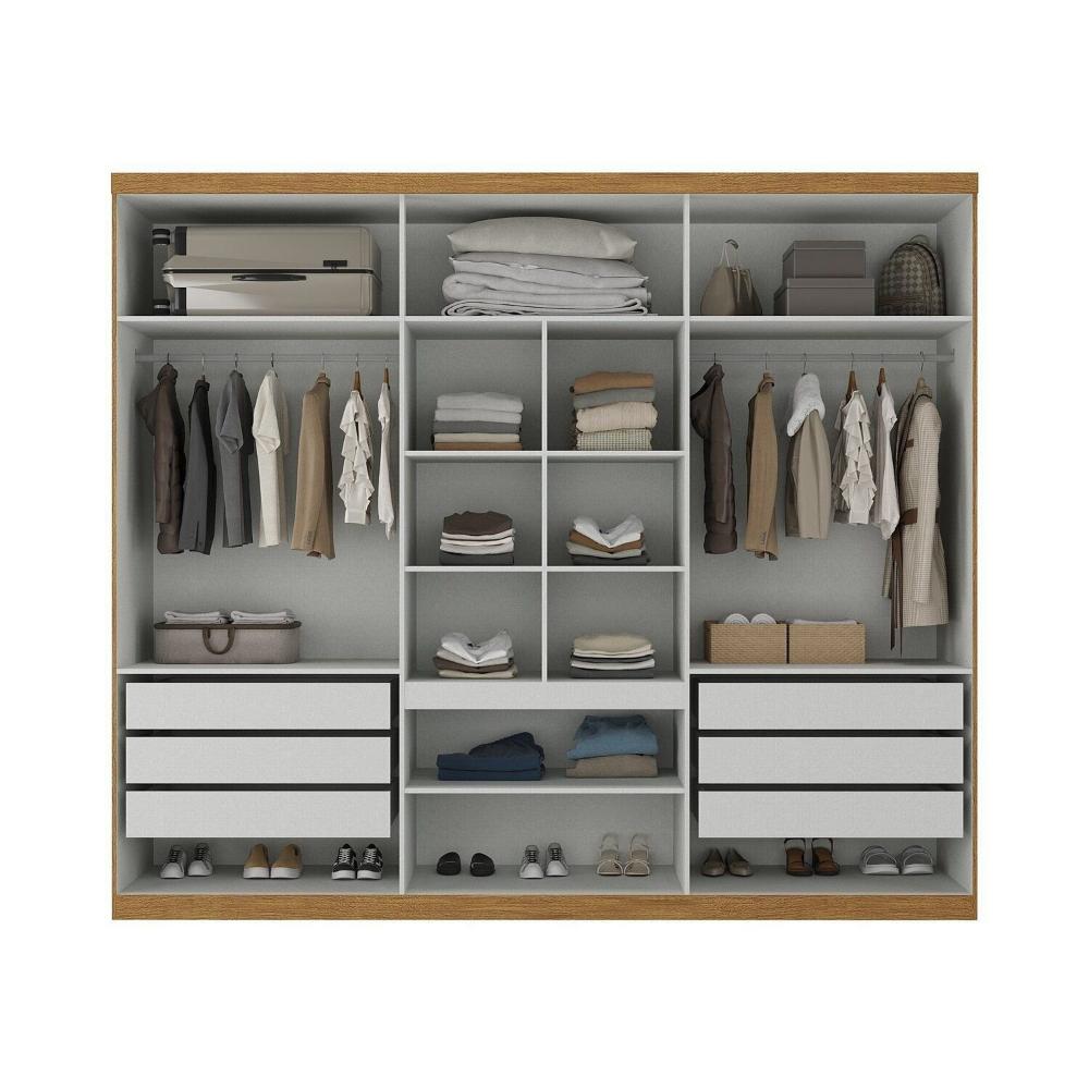 Miniatura Guarda-roupa Casal com Espelho Monte Carlo Cinamomo / Off White