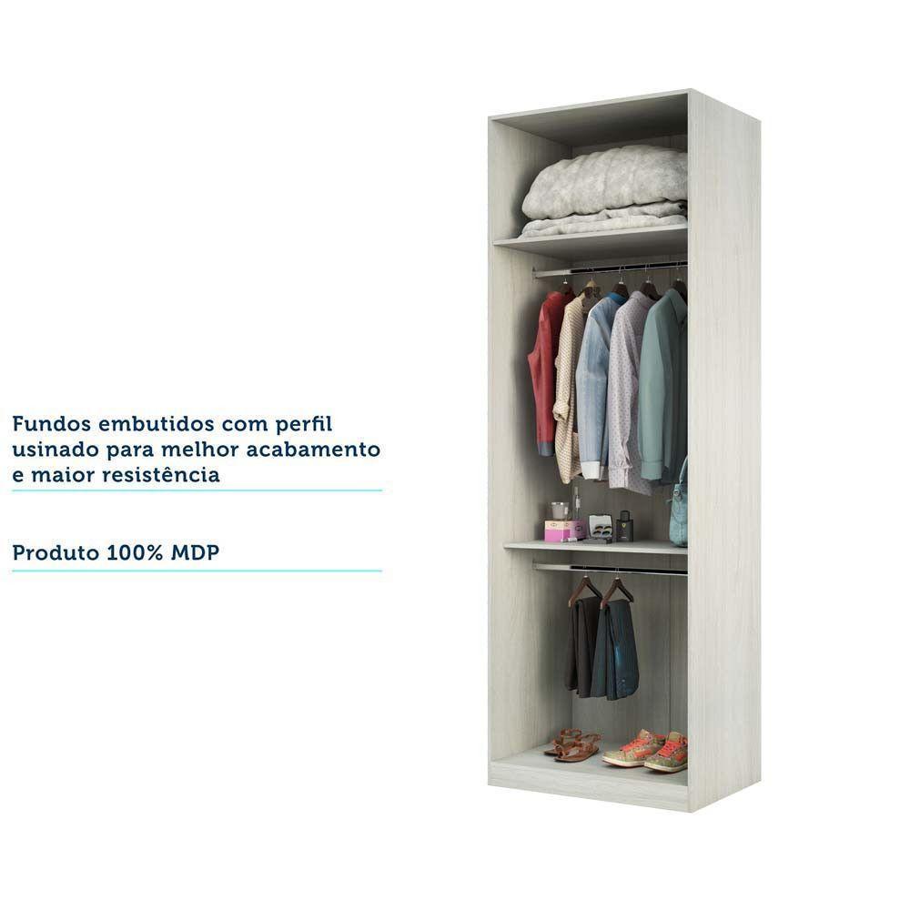 Miniatura Guarda Roupa Closet Aberto 2 Cabideiros 80,4cm Legno Crema