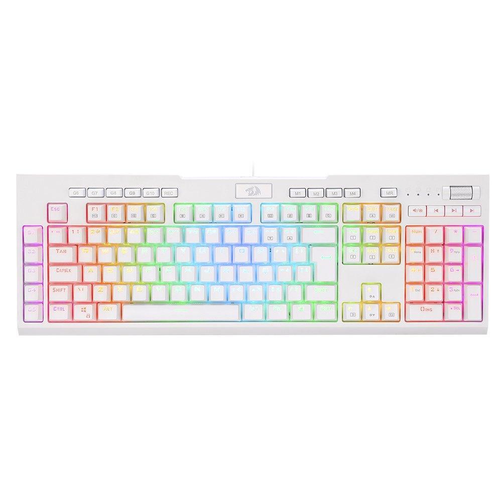 Miniatura Teclado Gamer Brahma Pro K586W Rgb Switch Optico Red Branco