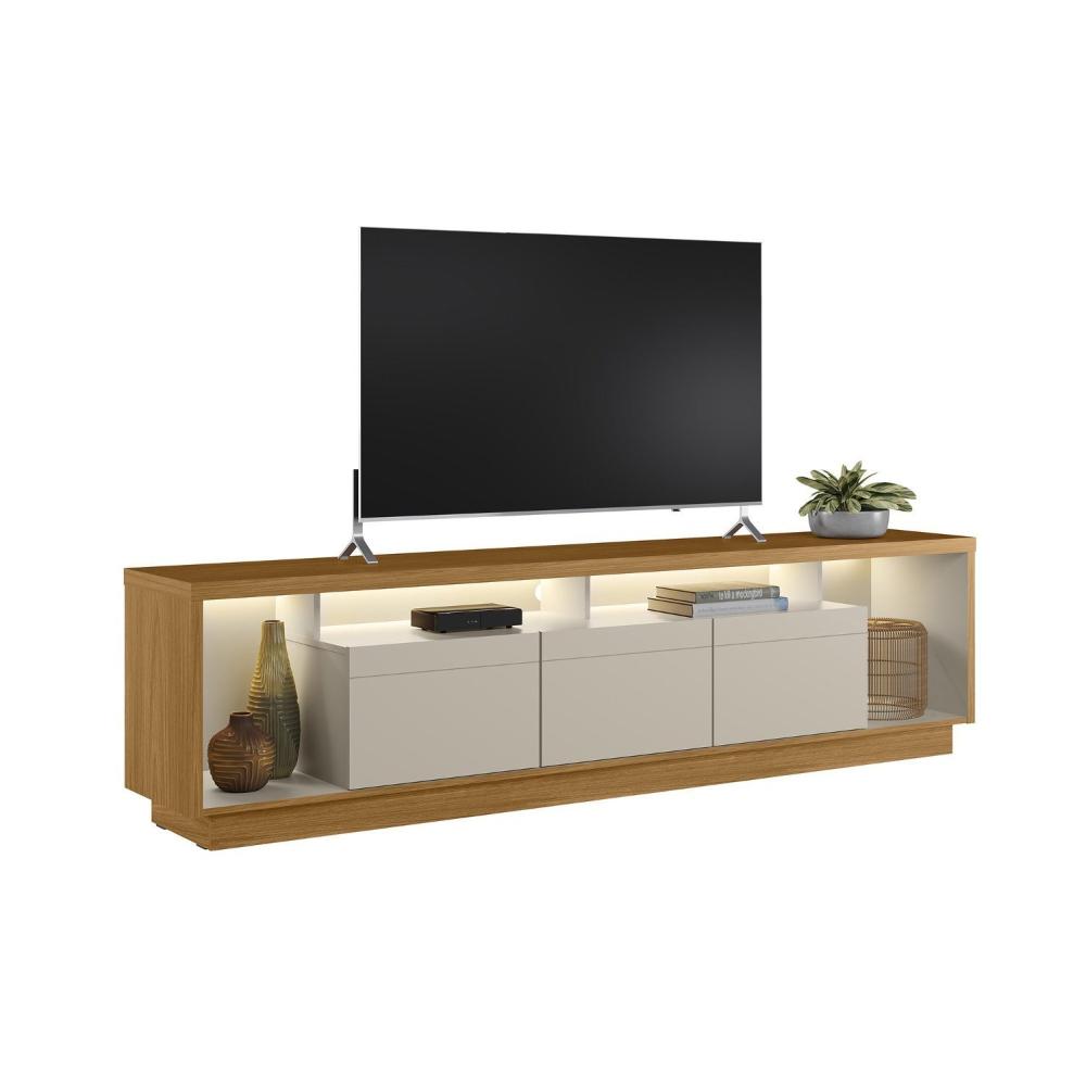 Conjunto Rack Cronos 2.2 com Kit Fita LED 1 Fita (2000mm) Nature/ Off White