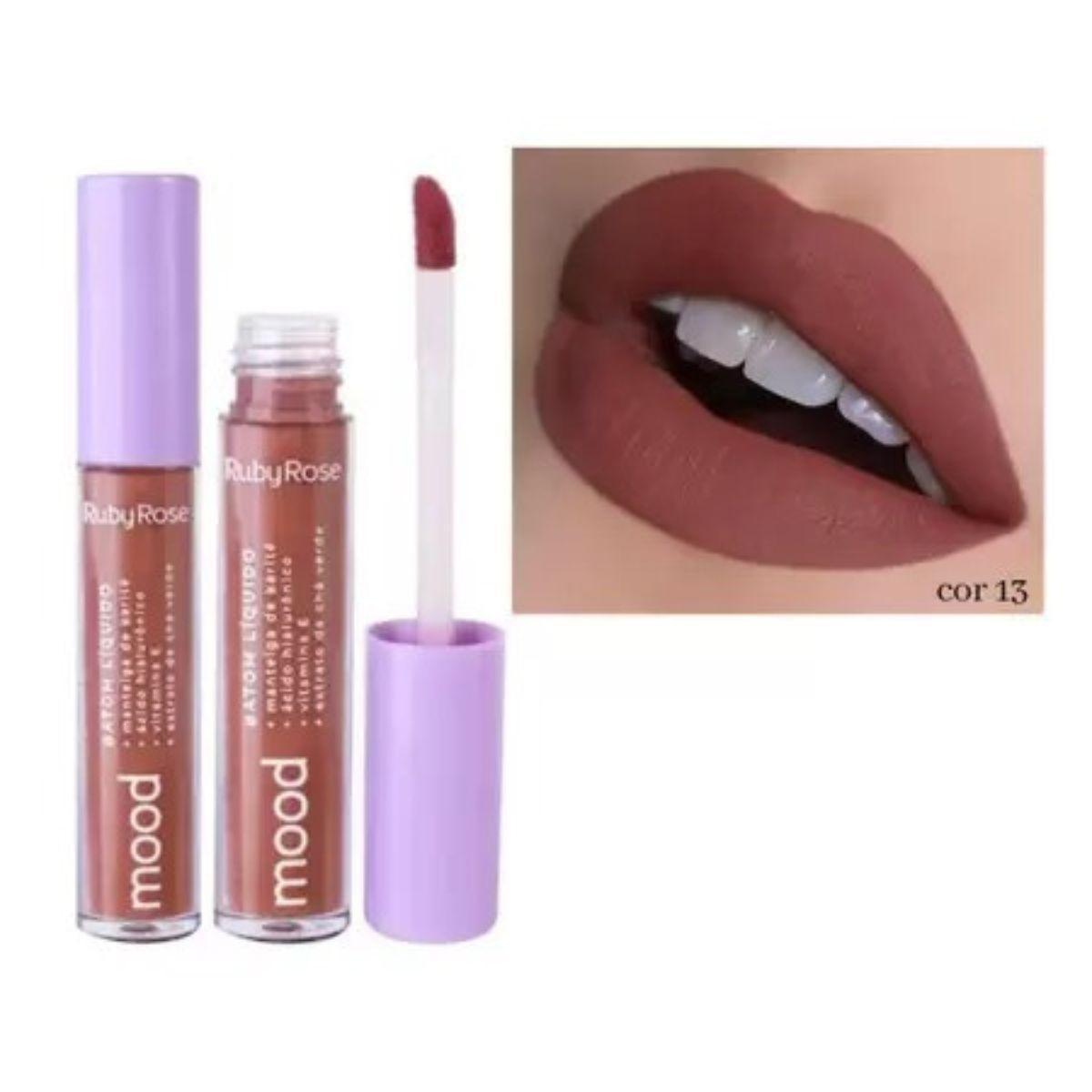 Miniatura Batom Líquido Marrom Interest Gloss Labial Matte Ruby Rose