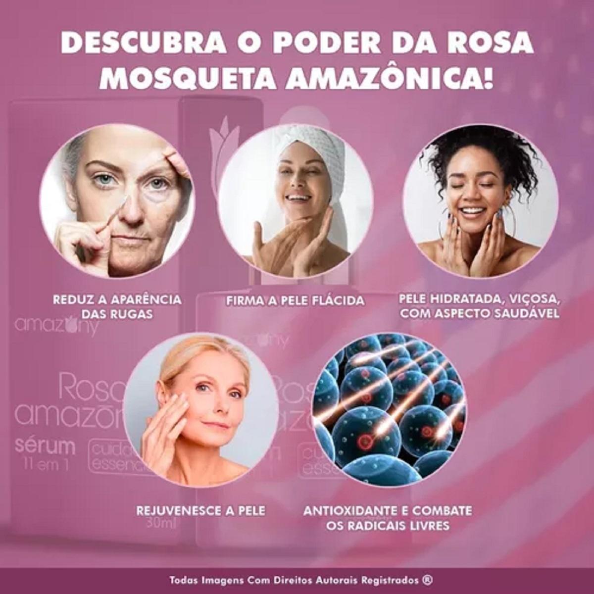 Miniatura Sérum Rosa Amazônica Rosa Mosqueta Serum 100% - 3 Unidades