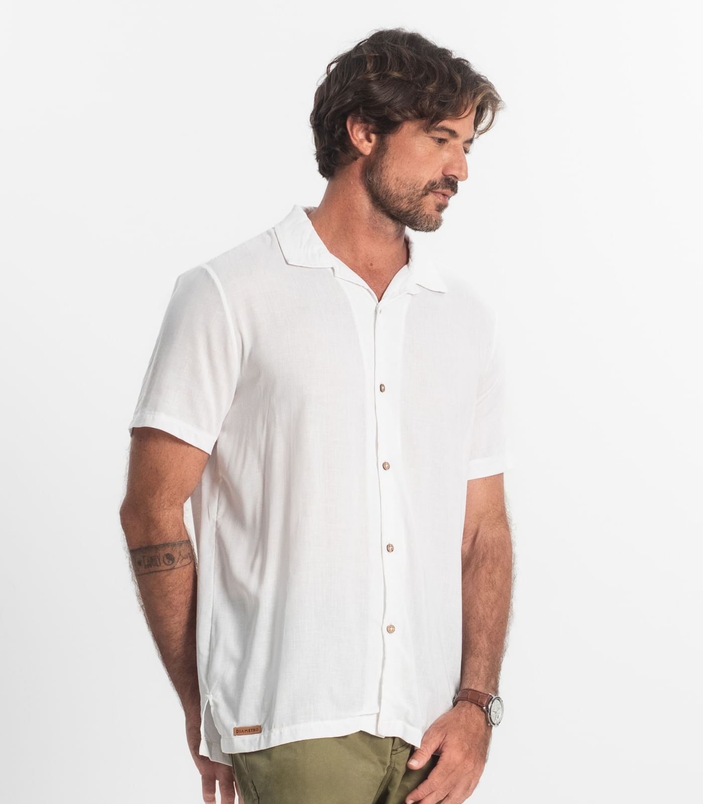Miniatura Camisa Masculina Viscolinho Diametro Bege G
